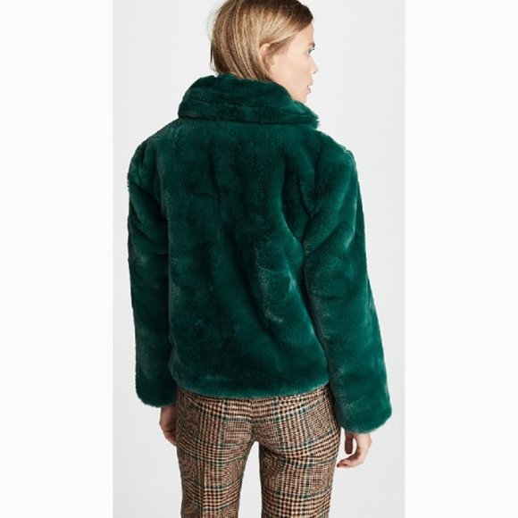 Keepsake Stay With Me Faux Fur Coat Emerald - Picture 3 of 7
